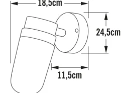 Industrial LED Außenwandleuchte VEGA Kupfer massiv & Klarglas, Höhe 24,5cm