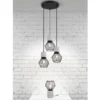 Industrial LED Hängelampe, 3 Drahtkörbe Schwarz & Betonoptik, Ø 25cm