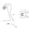 Industrial LED Tischlampe Metallgeflecht Metallschirm und Holzsockel, Höhe 40cm