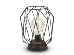 Industrial LED Tischlampe NARDA Rostoptik, kabellos Batteriebetrieb, Höhe 21cm