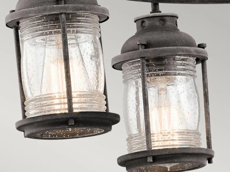 Industrial Pendelleuchte ASHLAND BAY für Innen & Außen, Anthrazit Ø66cm