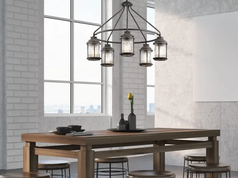 Industrial Pendelleuchte ASHLAND BAY für Innen & Außen, Anthrazit Ø66cm