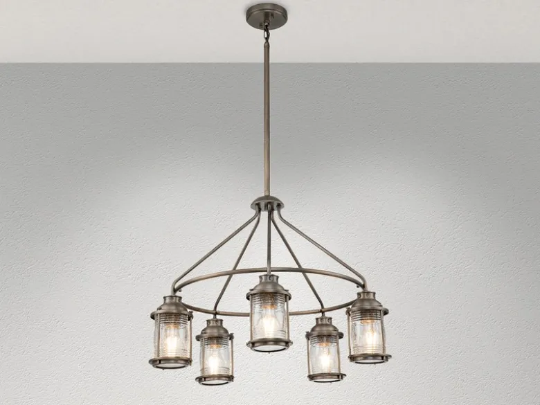 Industrial Pendelleuchte ASHLAND BAY für Innen & Außen, Bronze Ø66cm