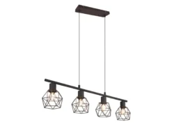 Industrial Pendelleuchte NARDA 4-flammig Metall Rostoptik, Breite 75cm