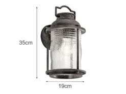Industrial Wandlaterne ASHLAND BAY für Innen & Außen, Anthrazit Höhe 35cm