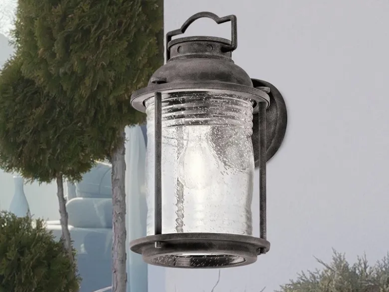 Industrial Wandlaterne ASHLAND BAY für Innen & Außen, Anthrazit Höhe 35cm