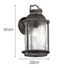 Industrial Wandlaterne ASHLAND BAY für Innen & Außen, Anthrazit Höhe 40cm