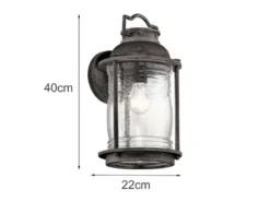 Industrial Wandlaterne ASHLAND BAY für Innen & Außen, Anthrazit Höhe 40cm