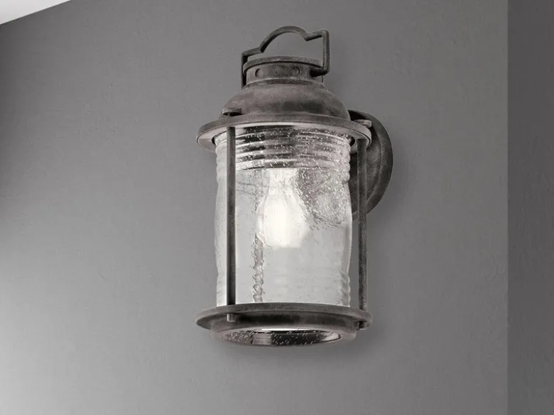Industrial Wandlaterne ASHLAND BAY für Innen & Außen, Anthrazit Höhe 40cm