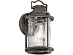 Industrial Wandlaterne ASHLAND BAY für Innen & Außen, Anthrazit Höhe 28cm