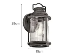Industrial Wandlaterne ASHLAND BAY für Innen & Außen, Anthrazit Höhe 28cm