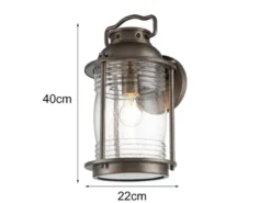 Industrial Wandlaterne ASHLAND BAY für Innen & Außen, Bronze Höhe 40cm