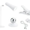 3 in 1 LED Akku Tischleuchte MAXI mit Klemm- & Klebestation, Weiß H: 36cm