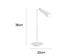 3 in 1 LED Akku Tischleuchte MAXI mit Klemm- & Klebestation, Weiß H: 36cm