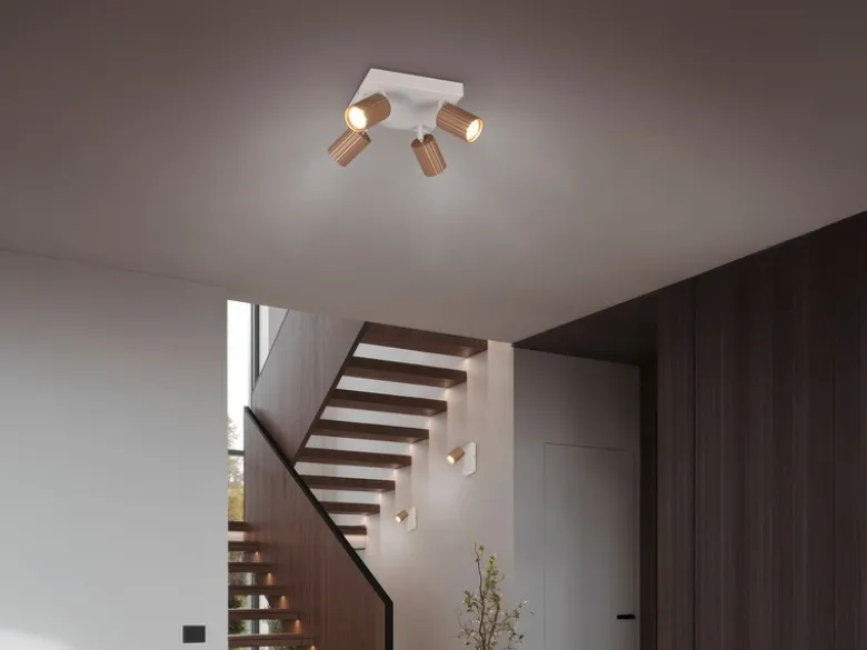 Innen Wandstrahler SOKA Grau mit Schalter, Spot Coffee schwenkbar, Höhe 15cm