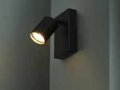 Innen Wandstrahler SOKA Schwarz mit Schalter, Spot schwenkbar, Höhe 15cm