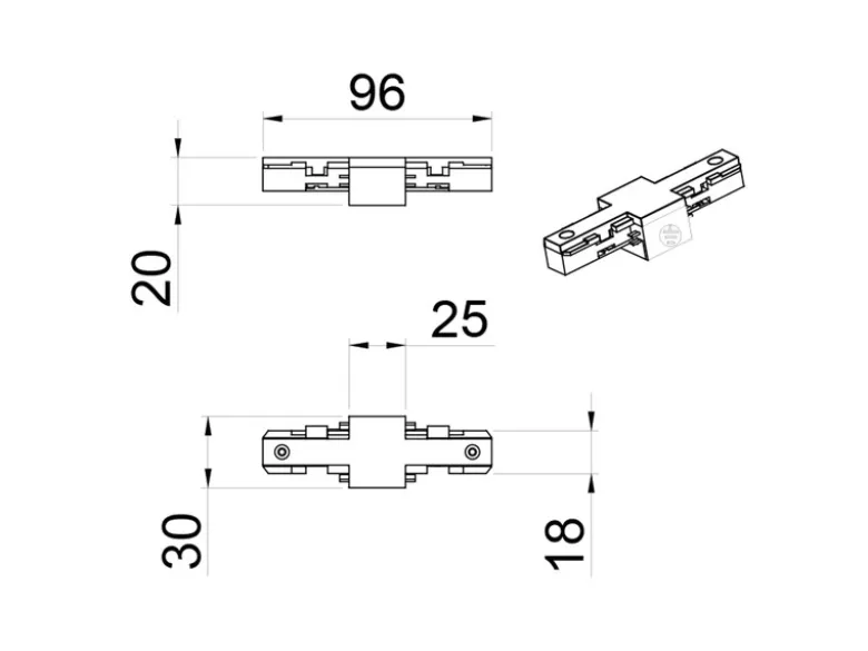 Isolator Grau für 2-Phasen Schienensystem DUOline