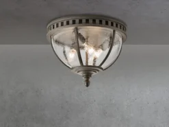 Jugendstil Deckenleuchte HALLERON für Innen & Außen, Anthrazit Ø30,5cm