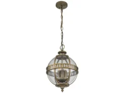 Jugendstil Pendelleuchte HALLERON für Innen & Außen, Bronze Ø30,5cm