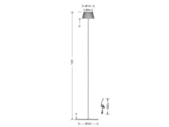 Kabellose Akku Stehlampe SUAREZ dimmbar für Innen & Außen, Beige - 123cm klein