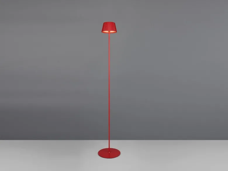 Kabellose Akku Stehlampe SUAREZ dimmbar für Innen & Außen, Rot - 123cm klein