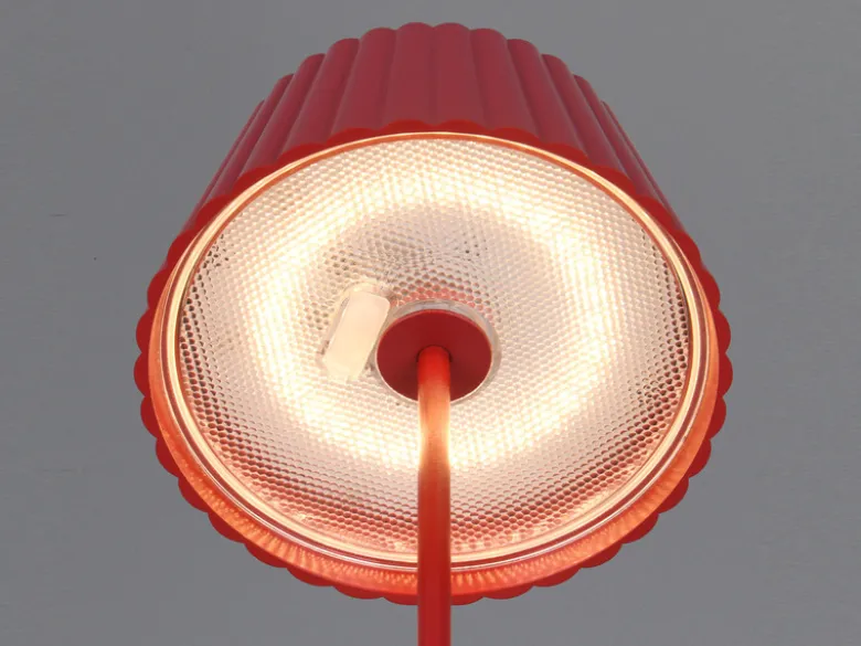 Kabellose Akku Stehlampe SUAREZ dimmbar für Innen & Außen, Rot - 123cm klein