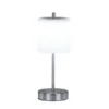 Kabellose Akku Tischleuchte RIVA Silber / Opalglas dimmbar, Höhe 34,5cm