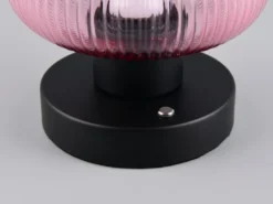 Kabellose LED Akku Tischleuchte QUENYA Glasschirm Wild Berry, Höhe 18cm