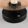 Kabellose LED Akku Tischleuchte QUENYA Glasschirm Bernstein, Höhe 18cm
