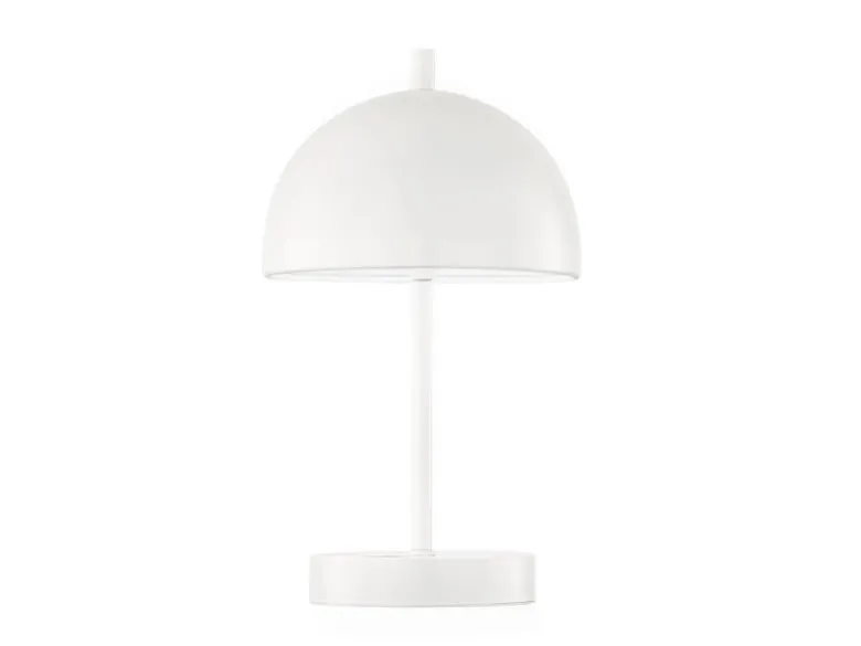 Kabellose Tageslicht Tischlampe KIA Weiß dimmbar & USB, Höhe 27cm