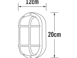 Kellerleuchte ELMAS für Wand-& Deckenmontage Weiß, Höhe 20cm