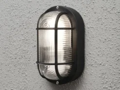 Kellerleuchte ELMAS für Wand-& Deckenmontage Schwarz, Höhe 20cm