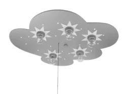Kinder Deckenleuchte Wolke, Titan mit Sternen Zugschalter für LED-Schlummerlicht