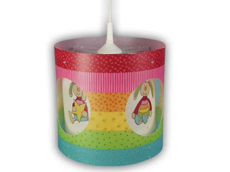 Kinder Hängelampe Motiv RABBIT Lampenschirm drehend mit LED – tolle Lichteffekte