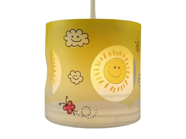 Kinder Hängelampe Motiv Sonne Lampenschirm drehend mit LED – tolle Lichteffekte