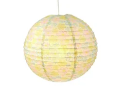 Kinder Papierlampe BLUMEN Motiv Lampenschirm Ø 40cm Pendelleuchte mit Aufhängung