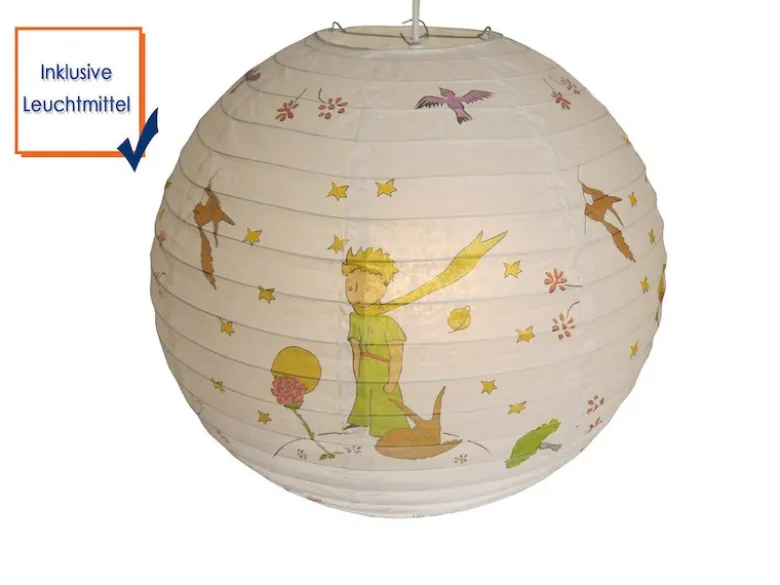 Kinder Papierlampe DER KLEINE PRINZ Lampenschirm Ø 40cm mit Aufhängung & E27 LED