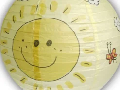 Kinder Papierlampe SONNEN Motiv Lampenschirm Ø 40cm Pendelleuchte mit Aufhängung