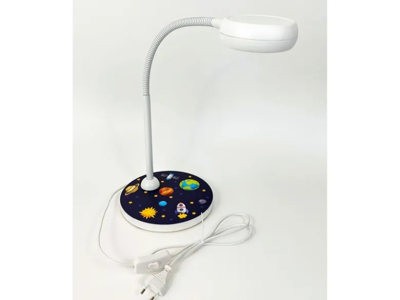 Kinder Schreibtischlampe WELTALL mit Flexarm, Höhe 43cm
