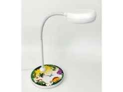 Kinder Schreibtischleuchte Weiß DINO Motive, Flexarm & LED-Leuchtmittel, 43cm