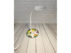 Kinder Schreibtischleuchte Weiß DINO Motive, Flexarm & LED-Leuchtmittel, 43cm