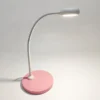Kinder Schreibtischleuchte Pastellrosé-Grau Flexarm & LED-Leuchtmittel Höhe 43cm