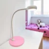 Kinder Schreibtischleuchte Pastellrosé-Grau mit Flexarm, Höhe 43cm