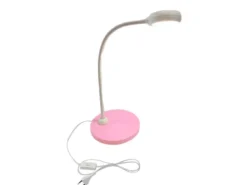 Kinder Schreibtischleuchte Pastellrosé-Grau mit Flexarm, Höhe 43cm