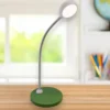 Kinder Schreibtischleuchte Grün-Grau mit Flexarm, Höhe 43cm