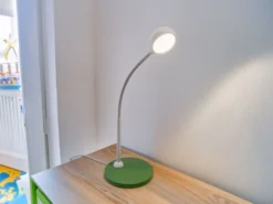 Kinder Schreibtischleuchte Grün-Grau mit Flexarm, Höhe 43cm