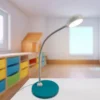 Kinder Schreibtischleuchte Blaugrün-Grau mit Flexarm, Höhe 43cm