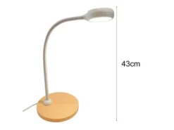 Kinder Schreibtischleuchte Pfirsichfarben/Grau mit Flexarm, Höhe 43cm