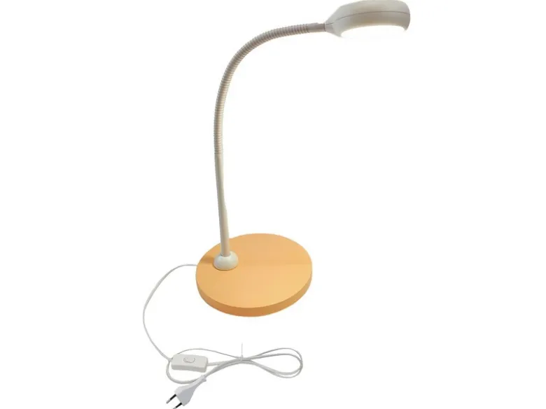 Kinder Schreibtischleuchte Pfirsichfarben/Grau mit Flexarm, Höhe 43cm