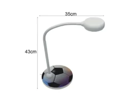 Kinder Schreibtischleuchte Weiß FUßBALL Motiv, Flexarm & LED-Leuchtmittel, 43cm